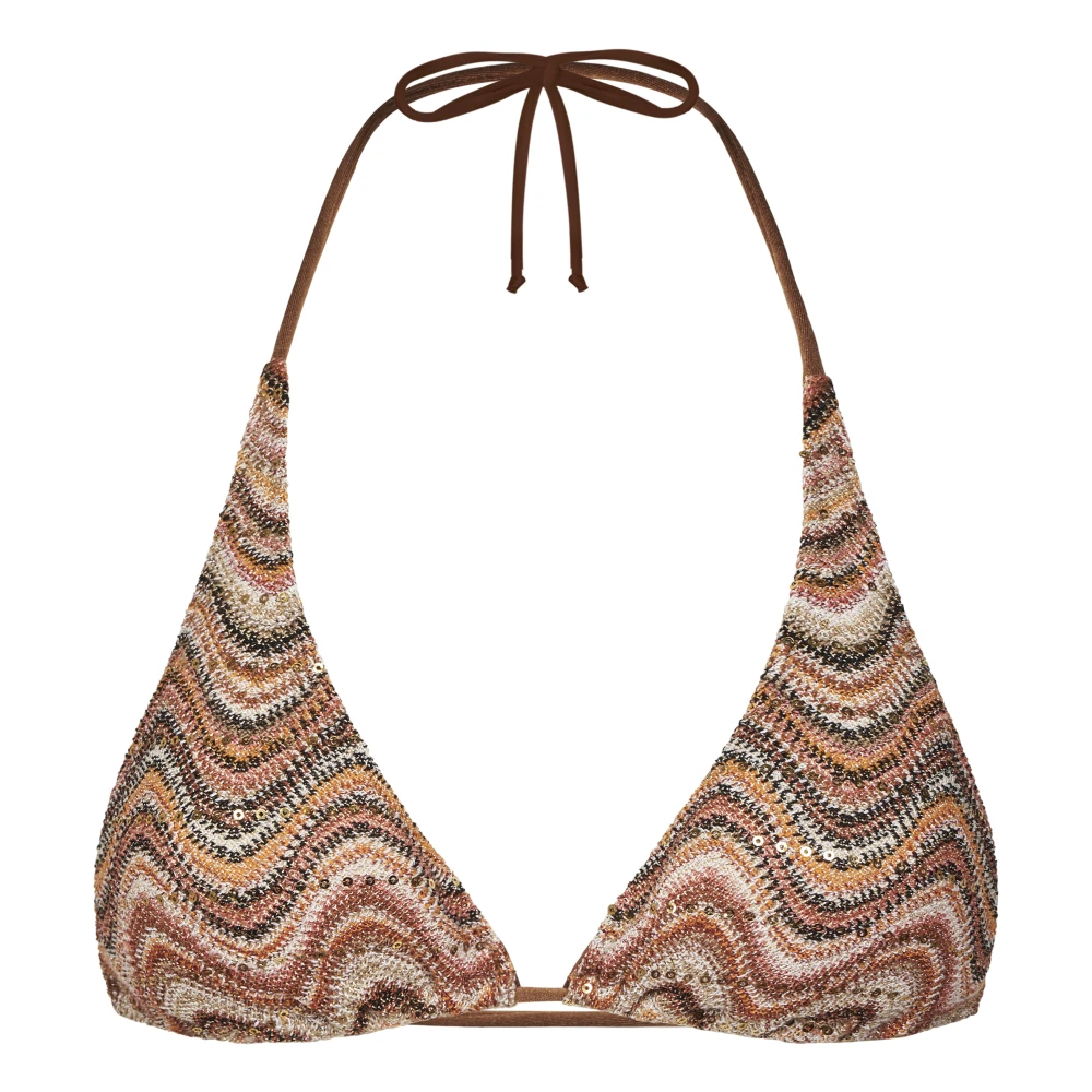 Mc2 Saint Barth Women's Brown Bikinis, M, Guiana Fully Adjustable Triangle Bikini Top