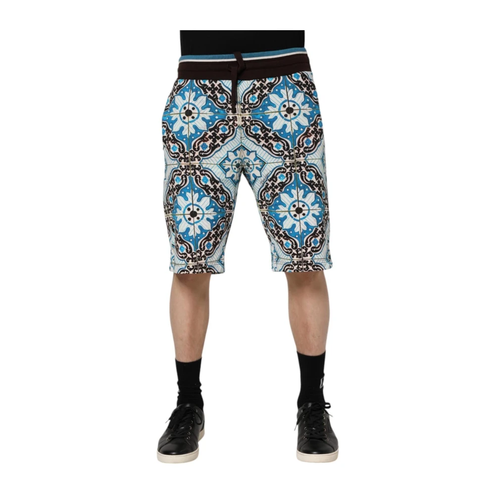 Dolce & Gabbana Men's Multicolor Casual Shorts,, Maiolica Print Bermuda Shorts Large