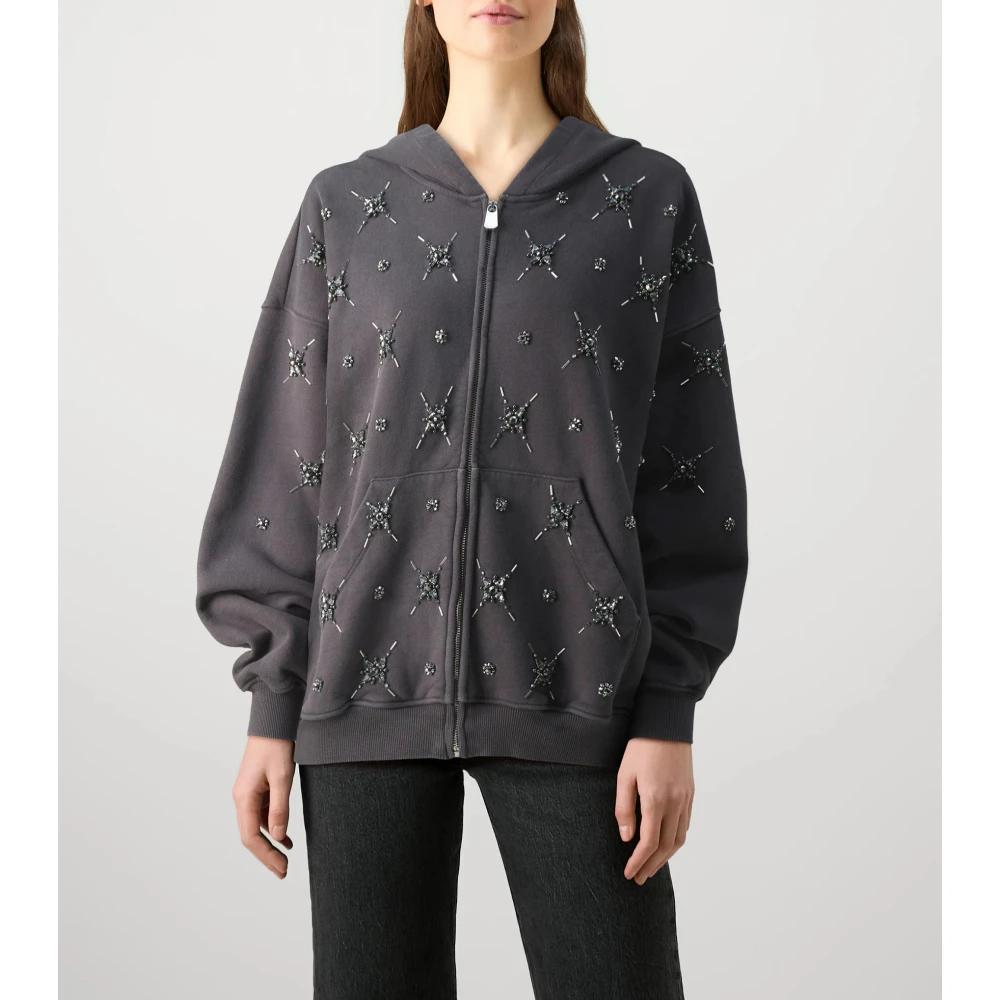 pinko Ritssluiting Sweatshirt Model Comi Gray Dames