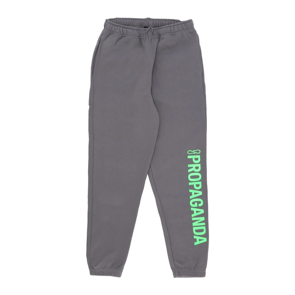 Propaganda Verticale Logo Sweatpants Fleece Trainingspak Gray Heren