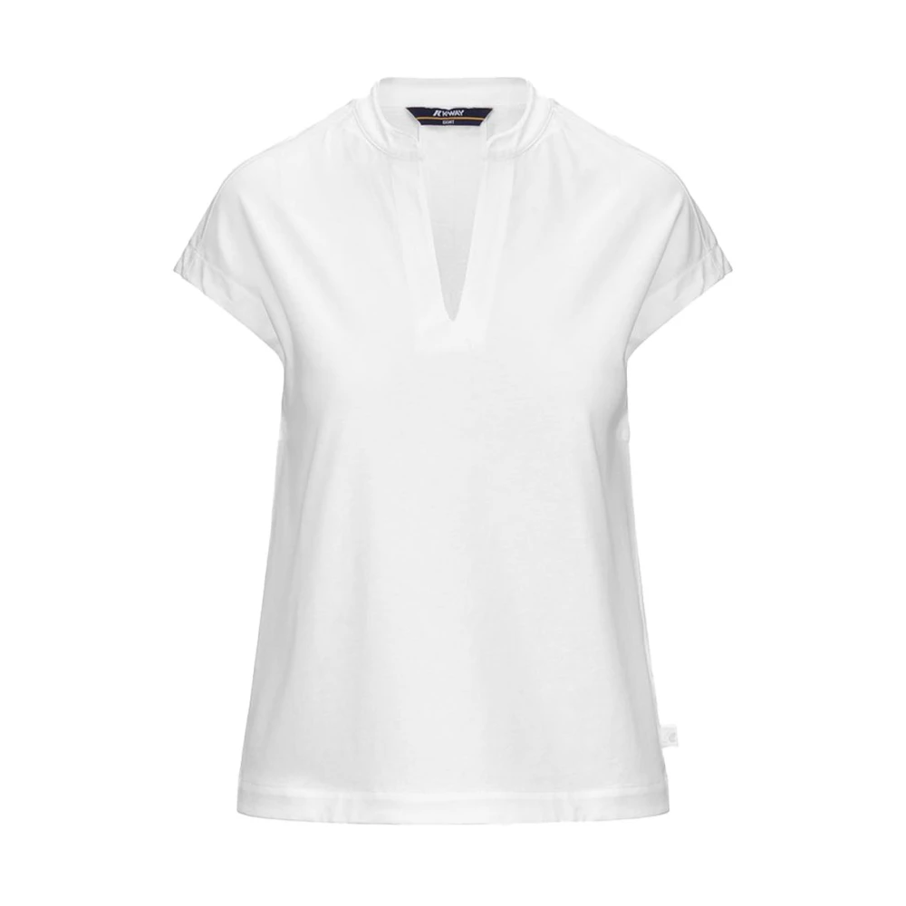 K-Way Donna Bianco Polo Da In Morbido Jersey