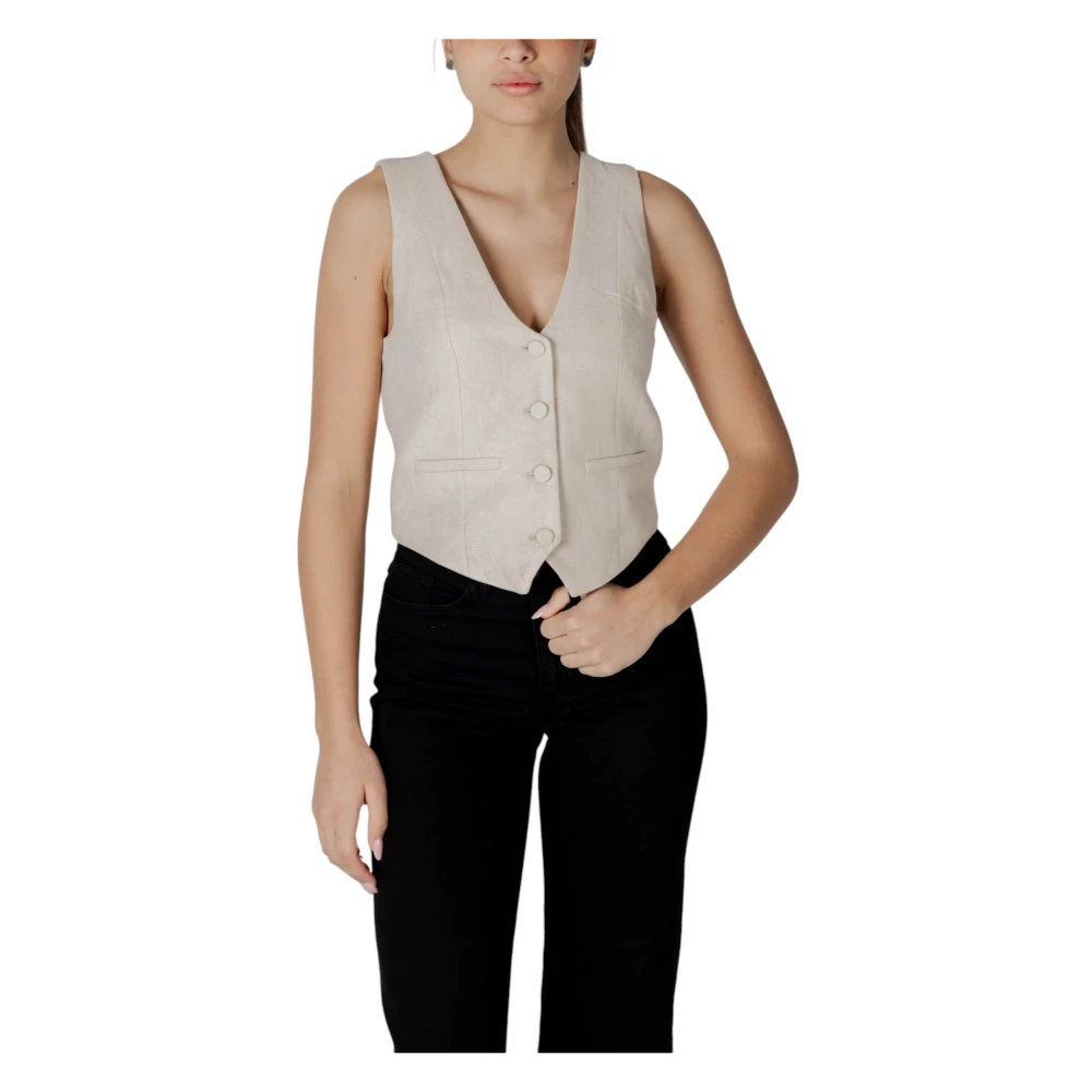 Desigual Stijlvolle Damesvest Katoenmix Beige Dames