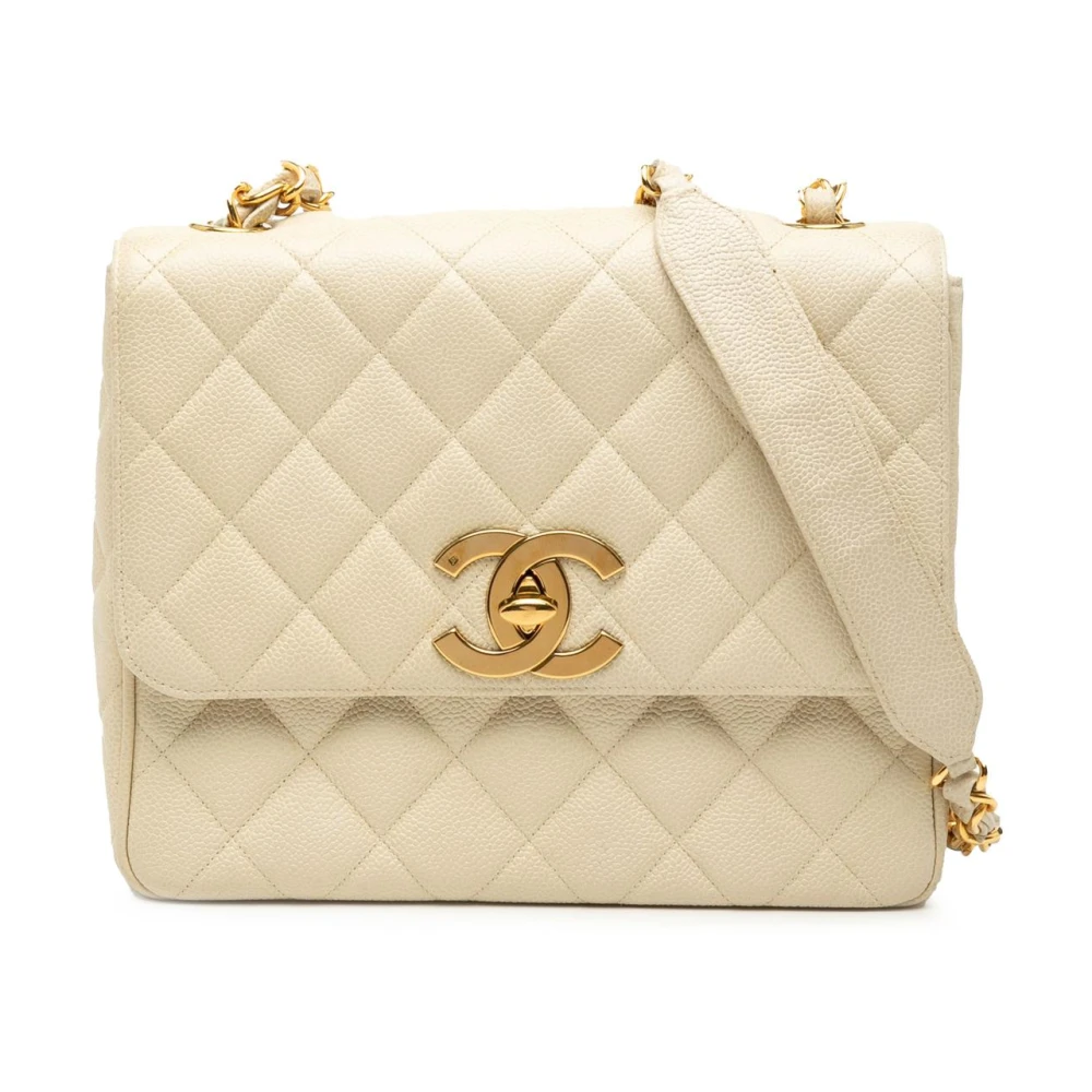 Chanel Vintage Donna Beige Pre-Owned, Taglia Unica, Used,