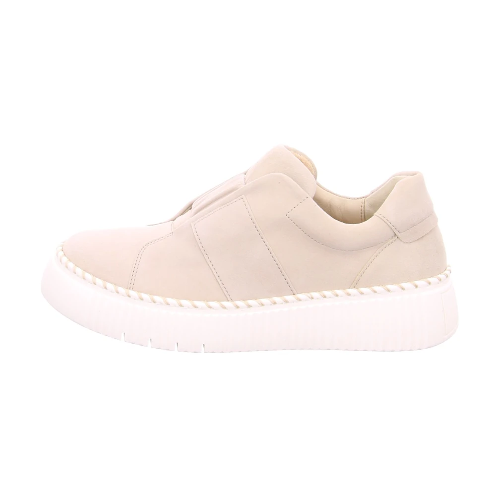 Gabor Slip-On Leren Sneaker Dames Schoenen Beige