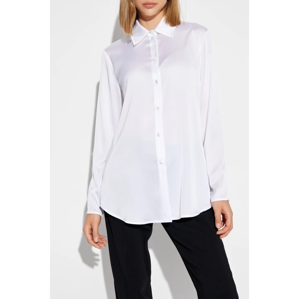 Emporio Armani Satijnen overhemd White Dames