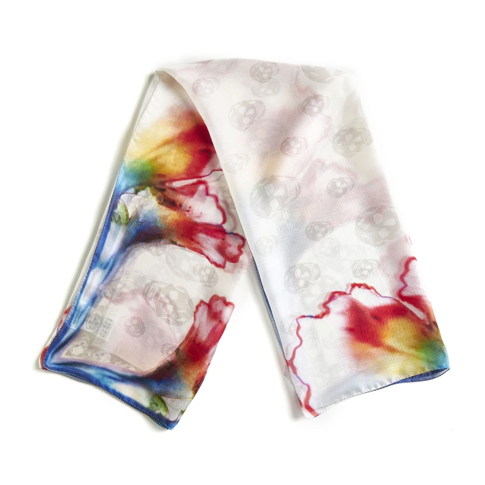 alexander mcqueen Solarised Granaat Klassiek Zijden Sjaal Multicolor Dames