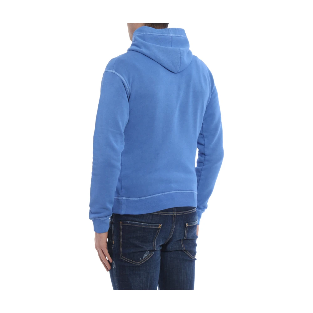Dsquared2 Blauwe Sweatshirt met Bedrukt Logo en Capuchon Blue Heren