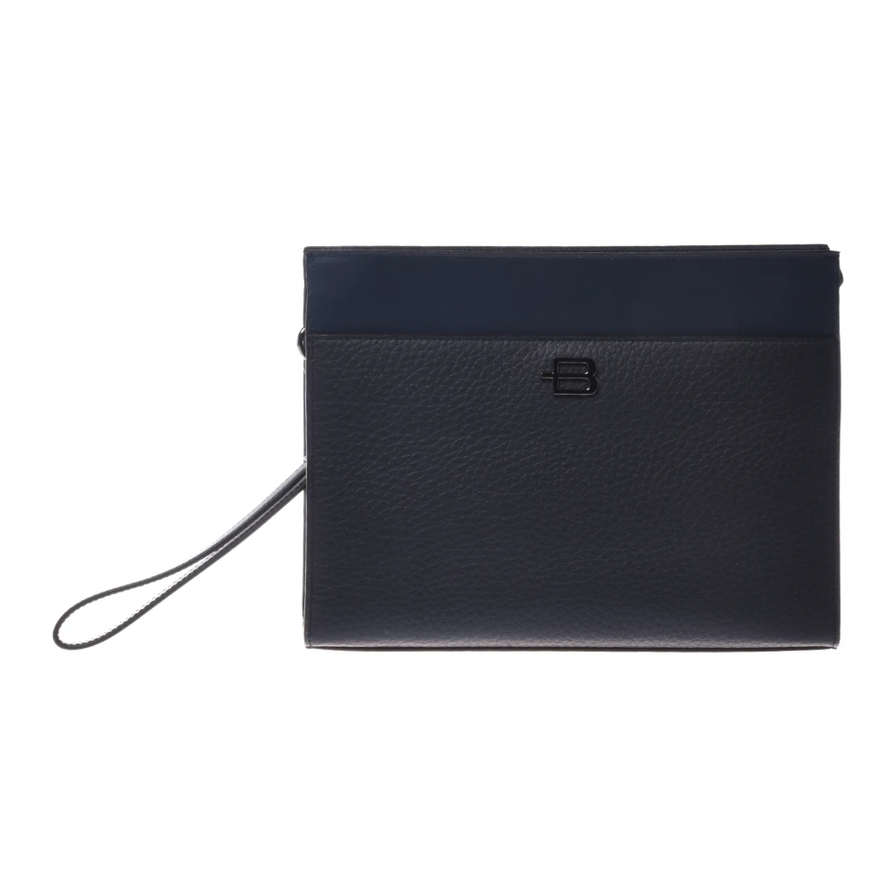 Baldinini Men's Blue Tumbled Leather Clutch Bag - Bags - One Size - Bags