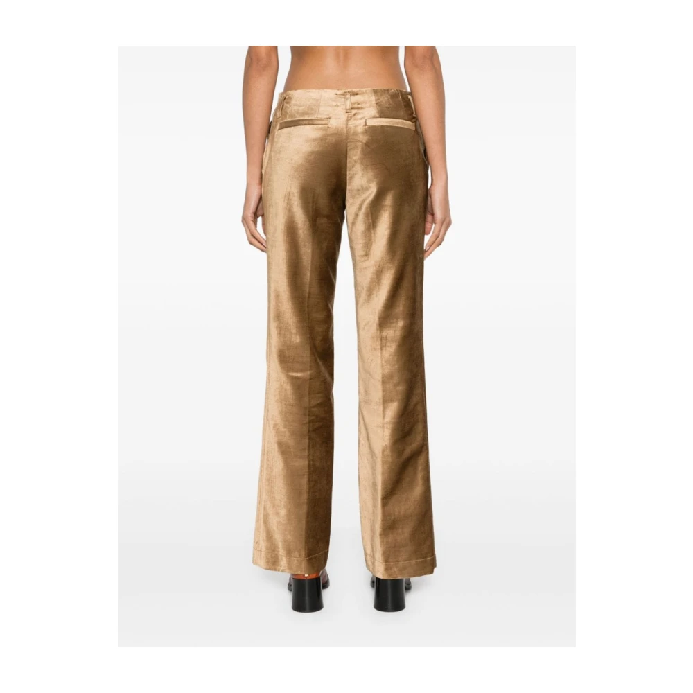 Forte Flared fluwelen broek Yellow Dames