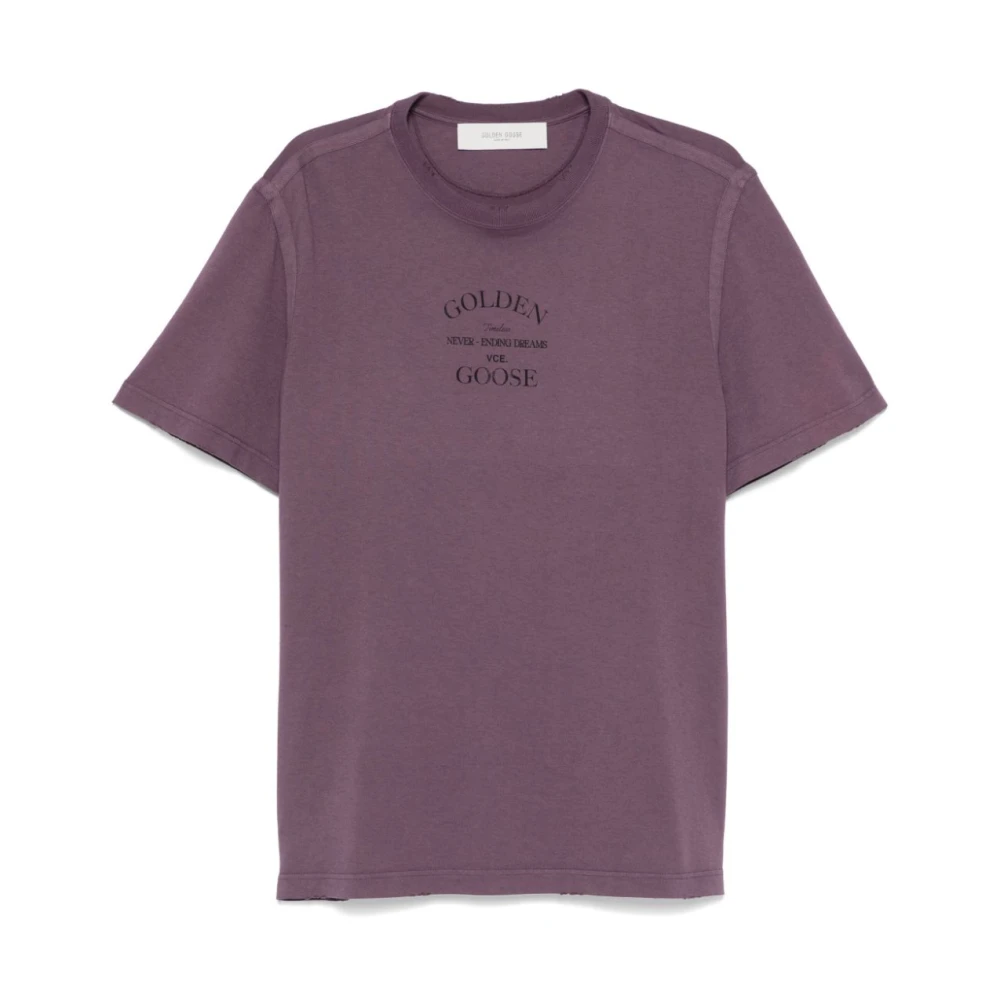 Golden Goose Paars T-shirt met ronde hals Purple Heren