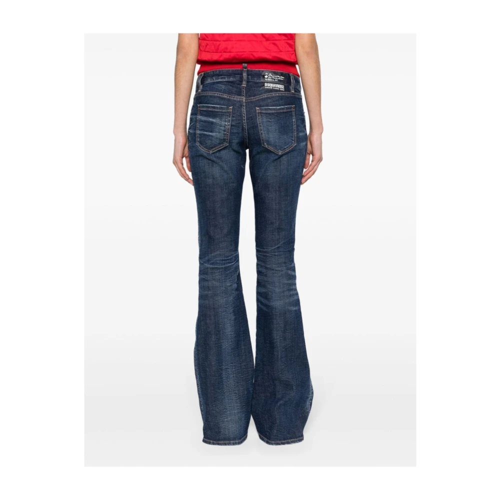 Dsquared2 Donkerblauwe Flare Jeans Blue Dames