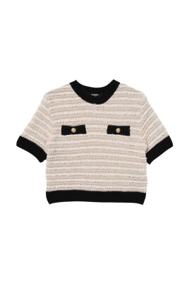 pull-tricote-enfant-creme-manches-courtes