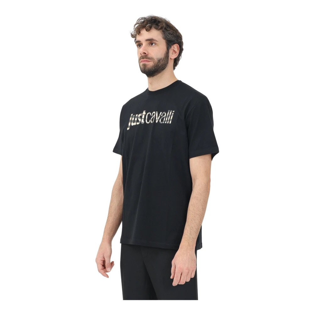Just Cavalli Zwarte T-shirt Korte Mouw Modern Black Heren
