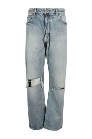 Klare Blaue Bio-Baumwoll-Denim-Jeans