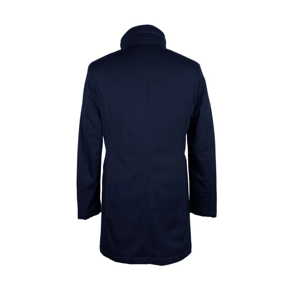 Made in Italia Blauwe wollen jas met stormsysteem Blue Heren