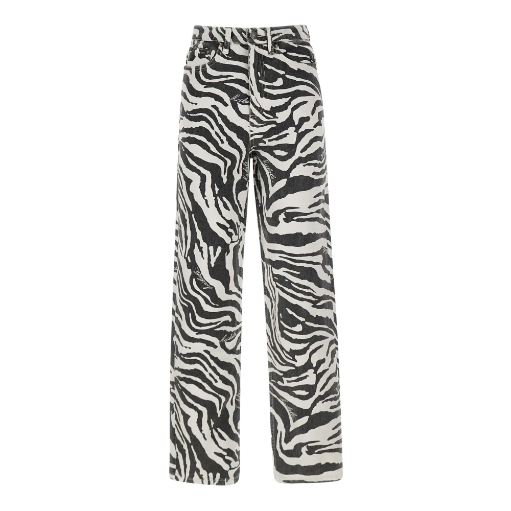 Rotate Birger Christensen Zebra Mönster Wide Leg Jeans Multicolor, Dam