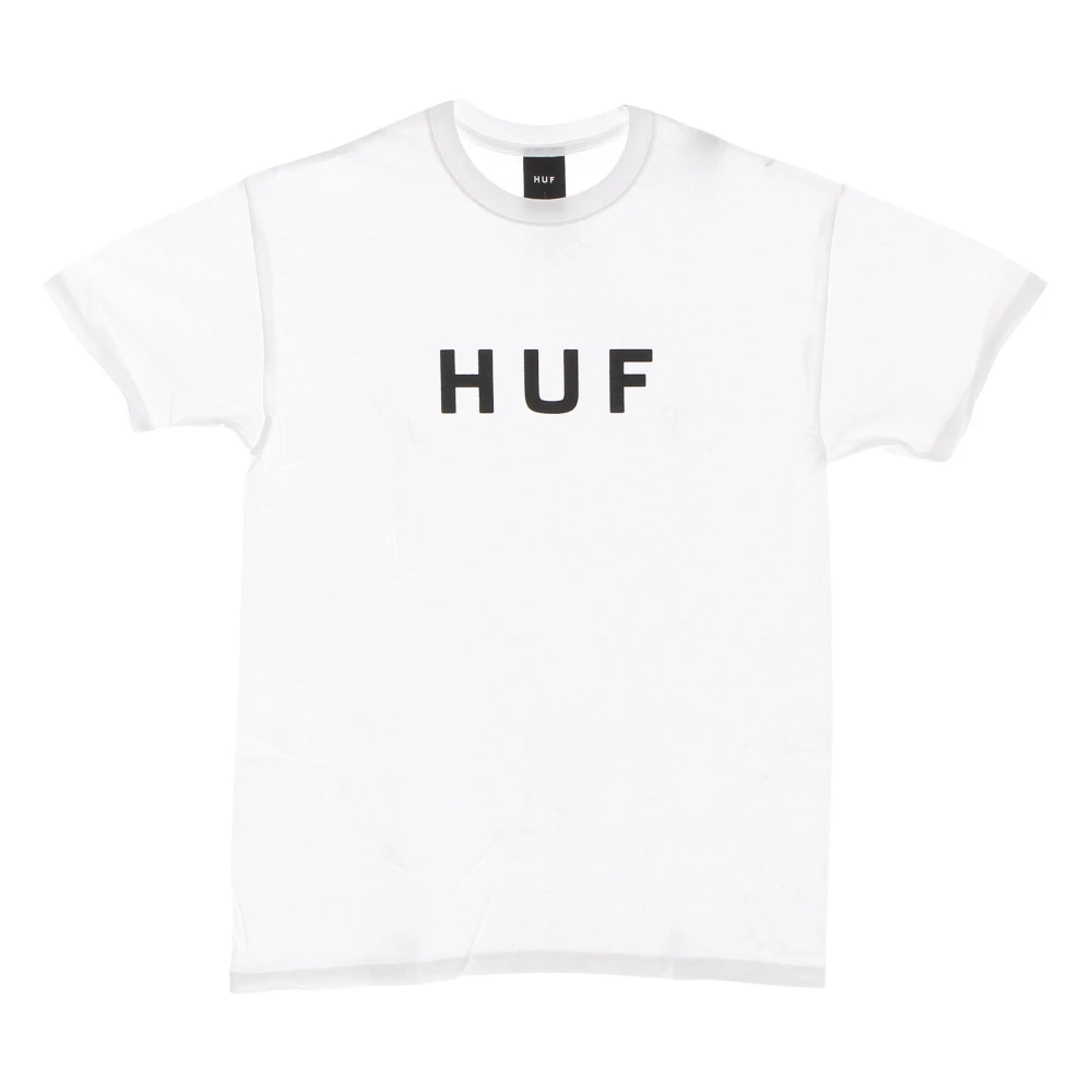 HUF Wit Logo Tee Korte Mouw T-shirt White Heren