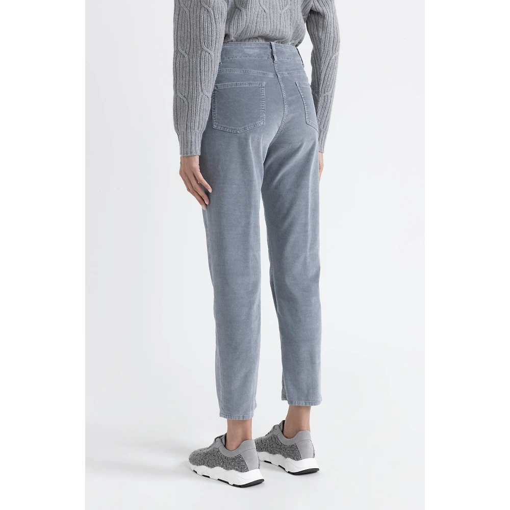 PESERICO Needlecord denim sigarettenbroek Blue Dames