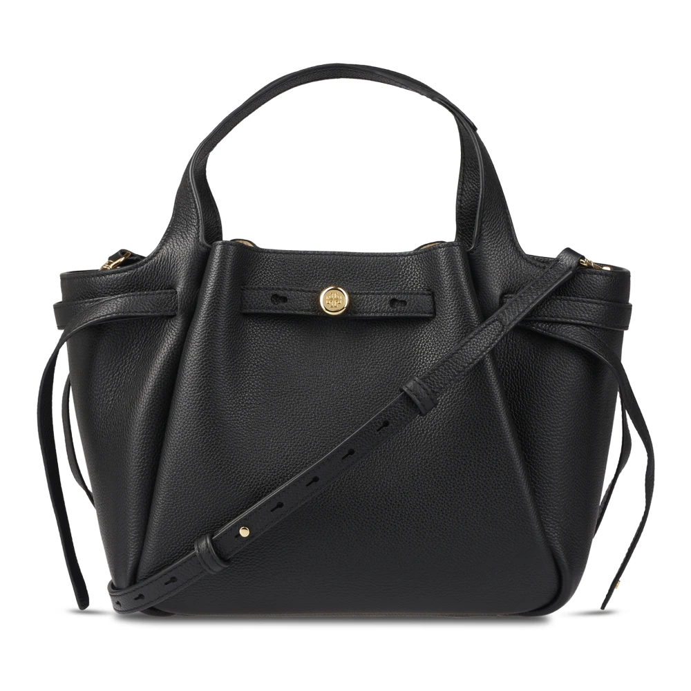 Tory Burch Women's Black Romy Pebbled Satchel Bag - Handbags - One Size - Bags