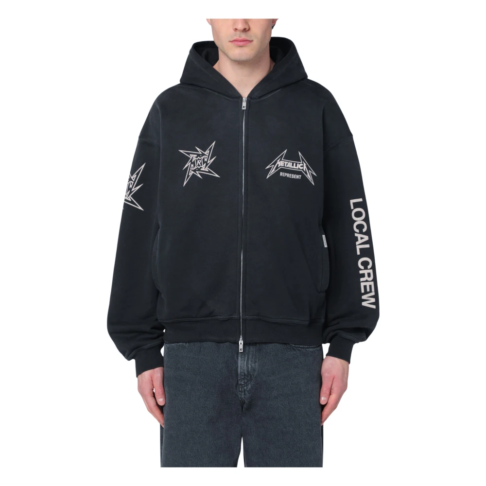 Represent Zip Cardigan Sweater Black Heren
