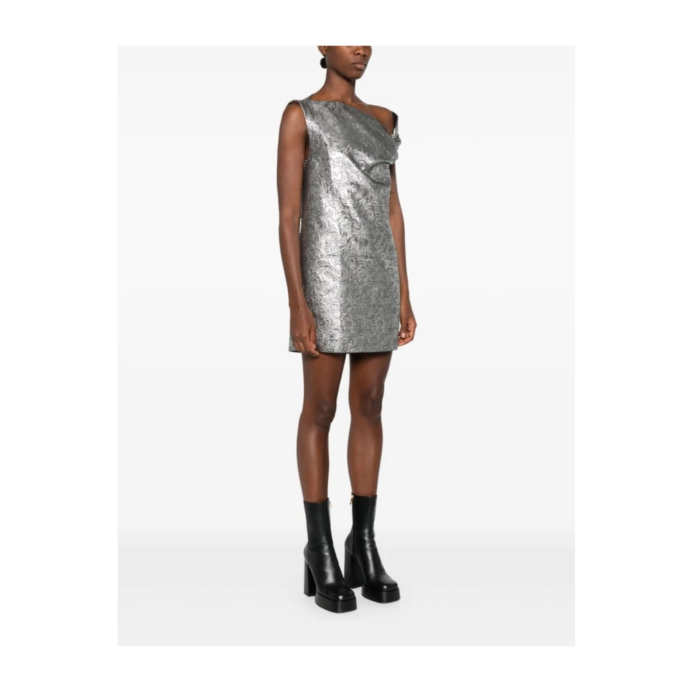 Msgm Argento Brokaat Jurk Gray Dames