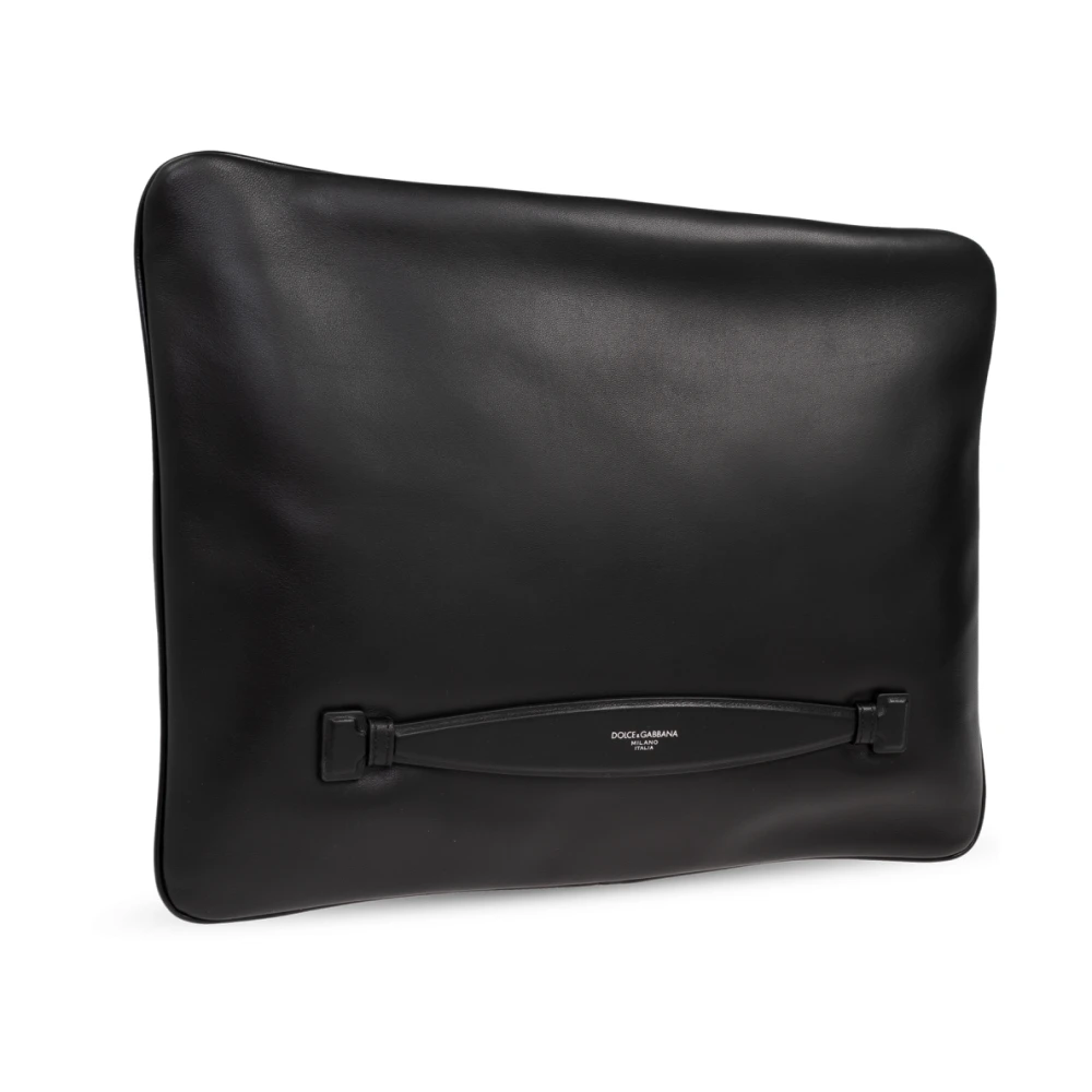 Dolce & Gabbana Leren aktetas Black Heren