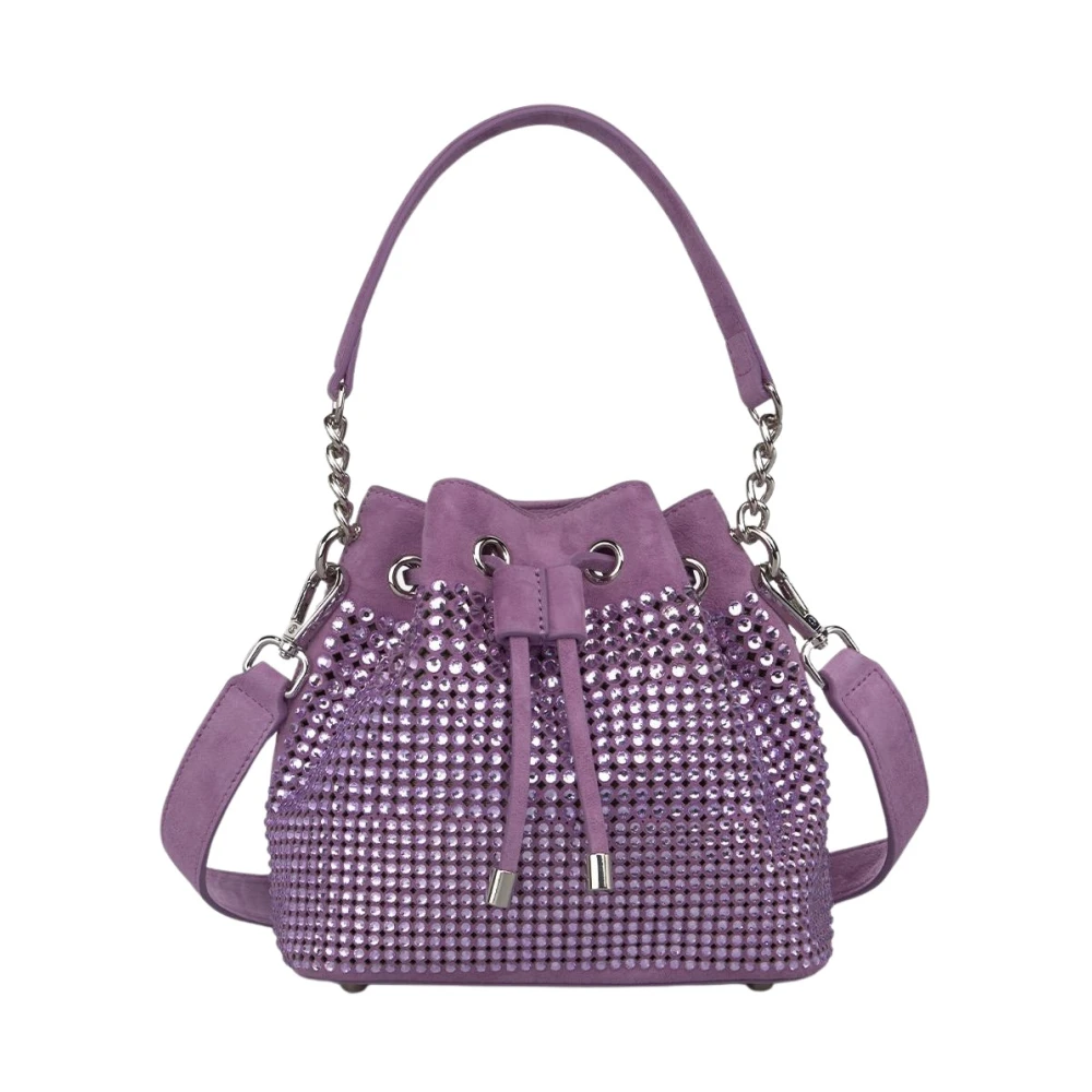 Alma En Pena Women's Purple Rhinestone Bucket Bag