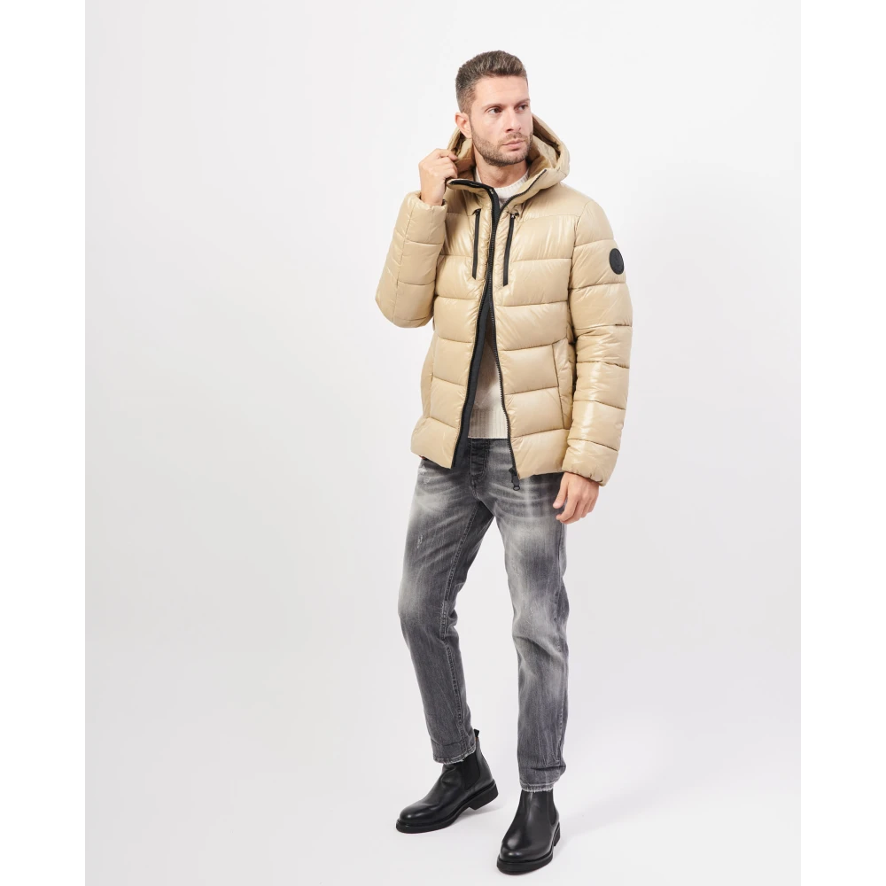 Save The Duck Gewatteerde hoge kraag jas beige Heren