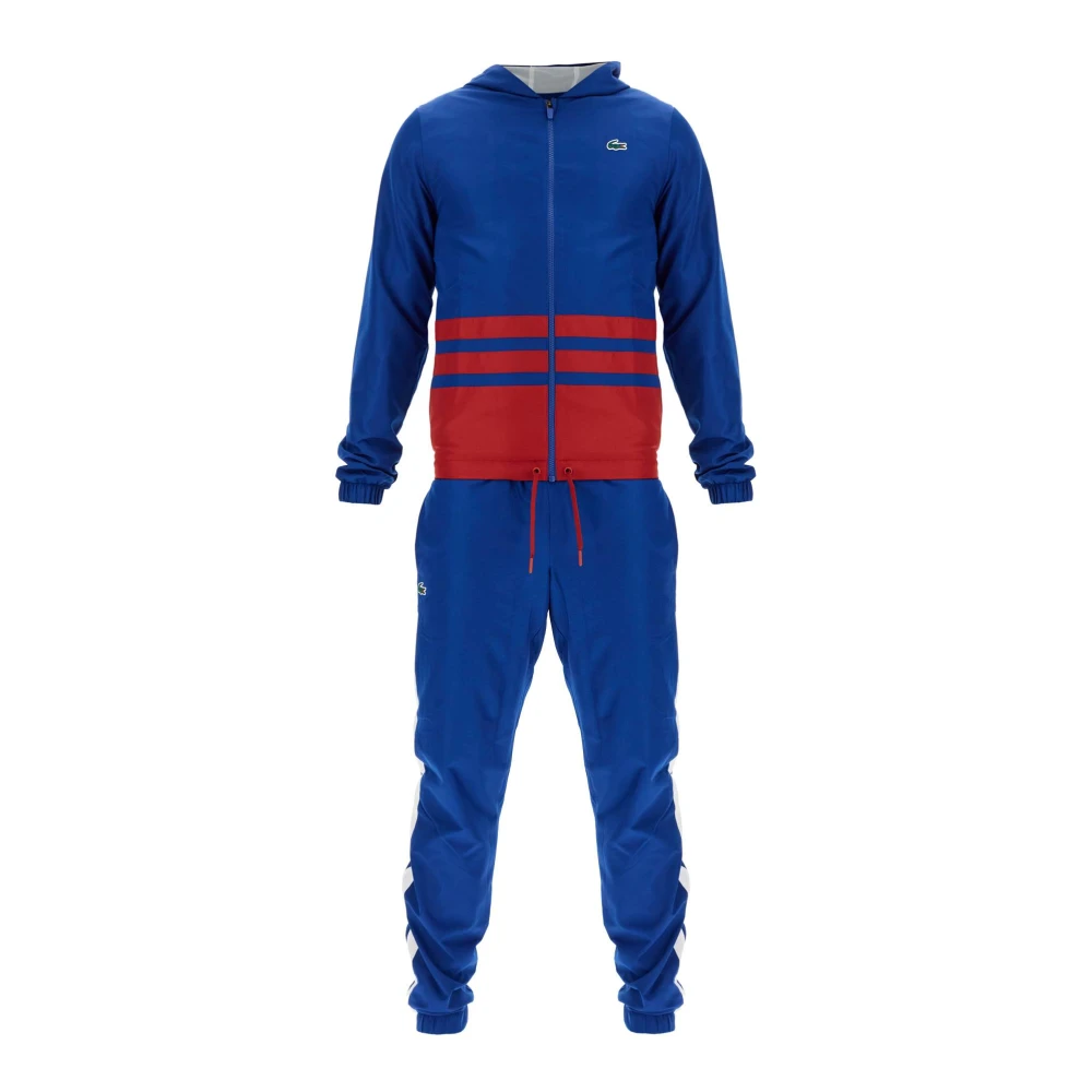 Lacoste Hooded Sport Trainingspak met Diamantpatroon Blue Heren