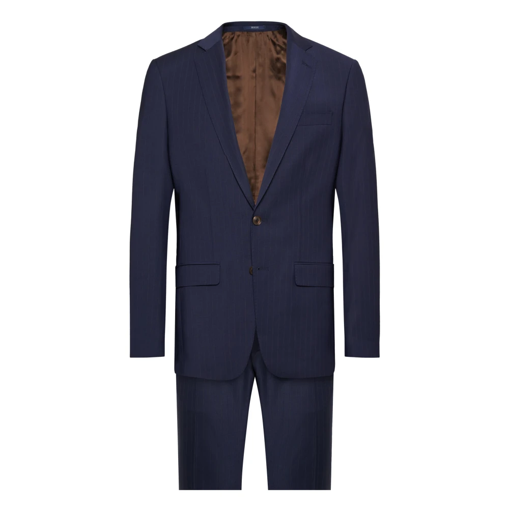 Boggi Milano Pinstripe Suit van stretch wol en nylon Blue Heren