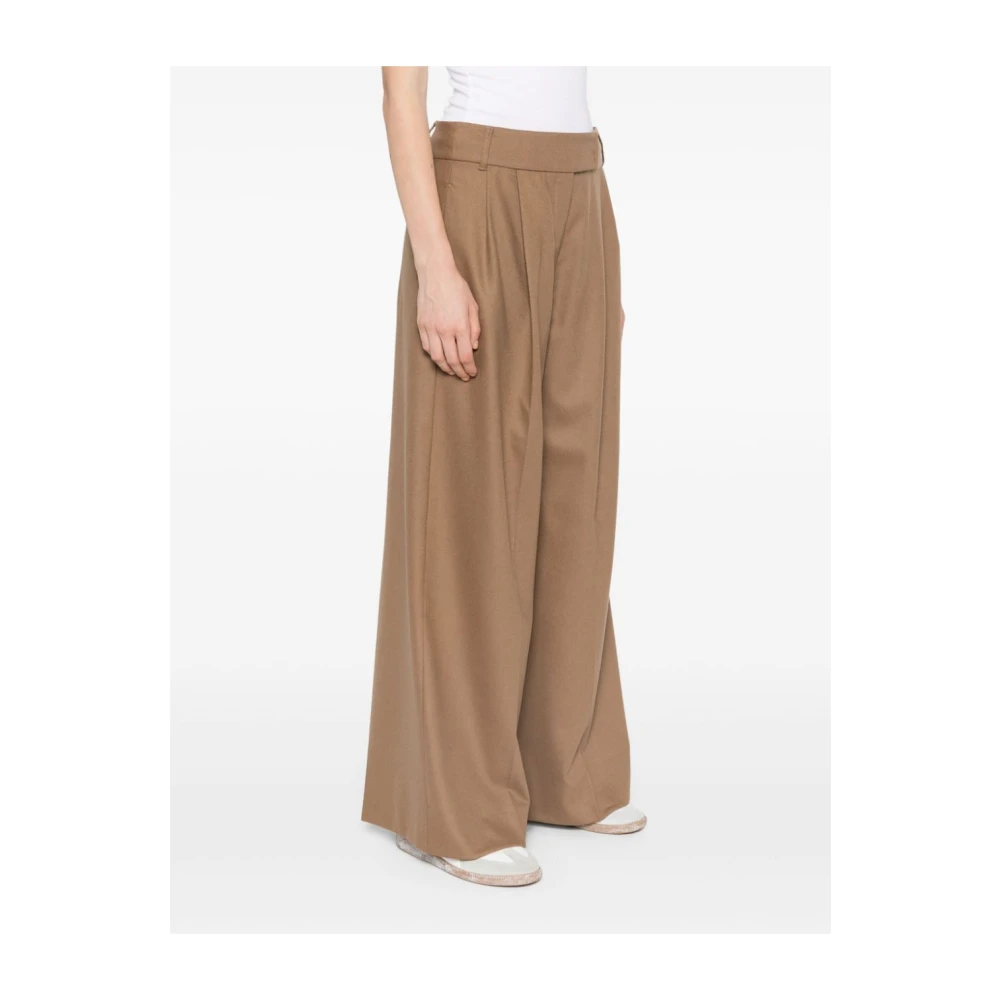 Max Mara Wijde pijpen hoge taille camel broek Brown Dames