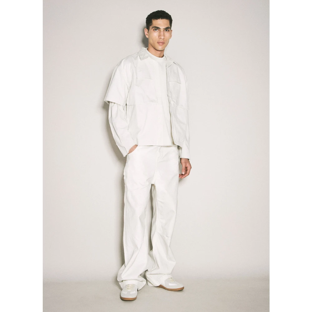 Entire Studios Wijde jeans met middelhoge taille White Heren