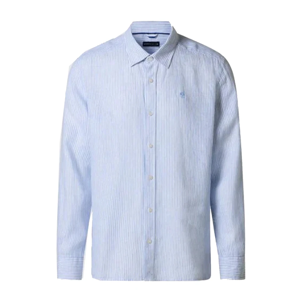 North Sails Blue Bengal Striped Linen Shirt - Male - Casual Shirts - L - Shirts