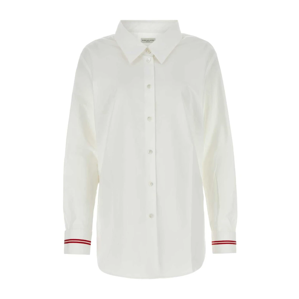 Dries Van Noten Witte Poplin Overhemd White Dames