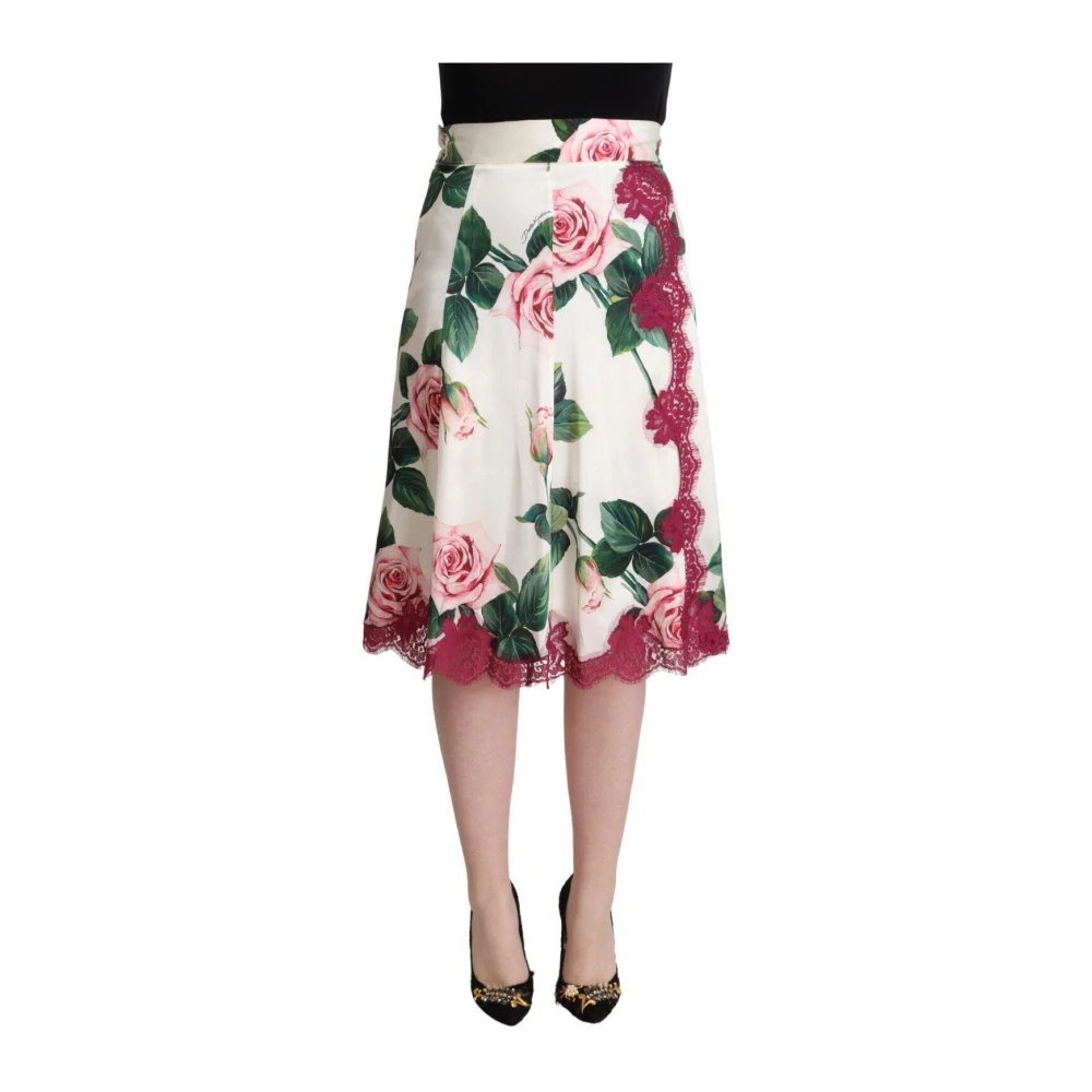 Dolce & Gabbana Women's Multicolor Midi Skirts, Xs, Elegant Floral A-Line Midi Skirt