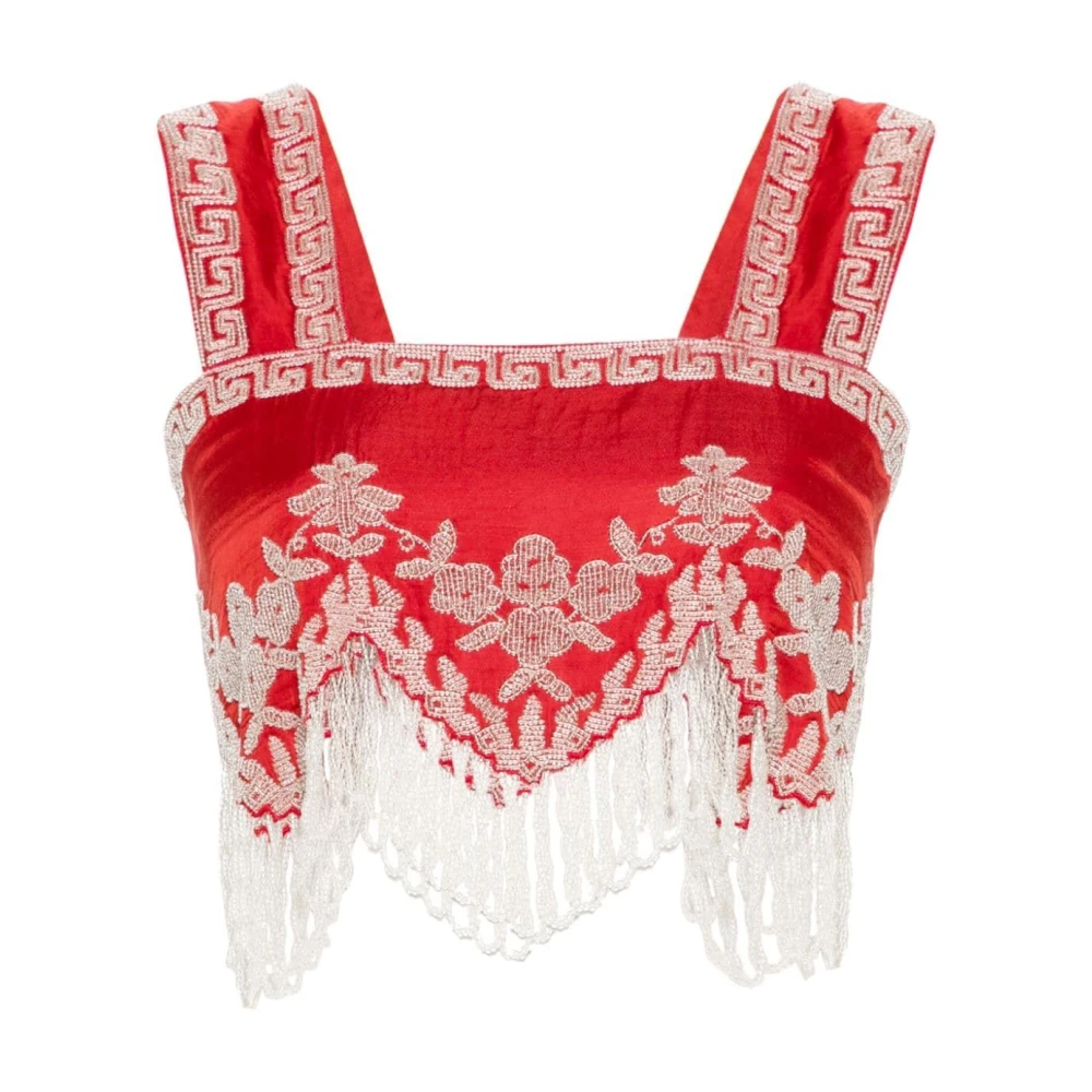 Bode Bordeaux Fringe Top Brown Dames