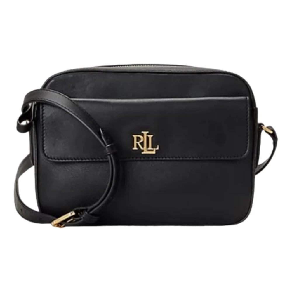 Ralph Lauren Leren Cameratas Marcy Black Dames