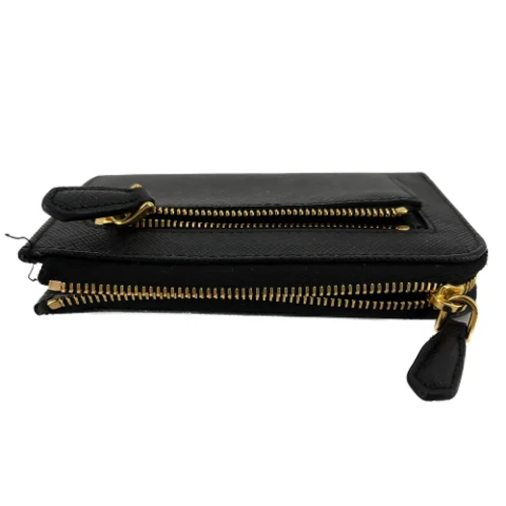 Prada Vintage Pre-owned Leather wallets Black Dames