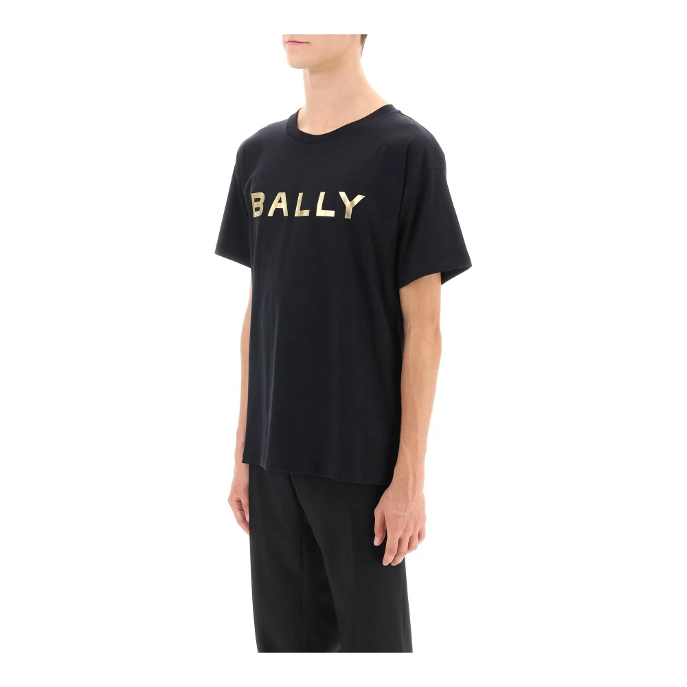 Bally Metallic Logo Crew-neck T-shirt Black Heren