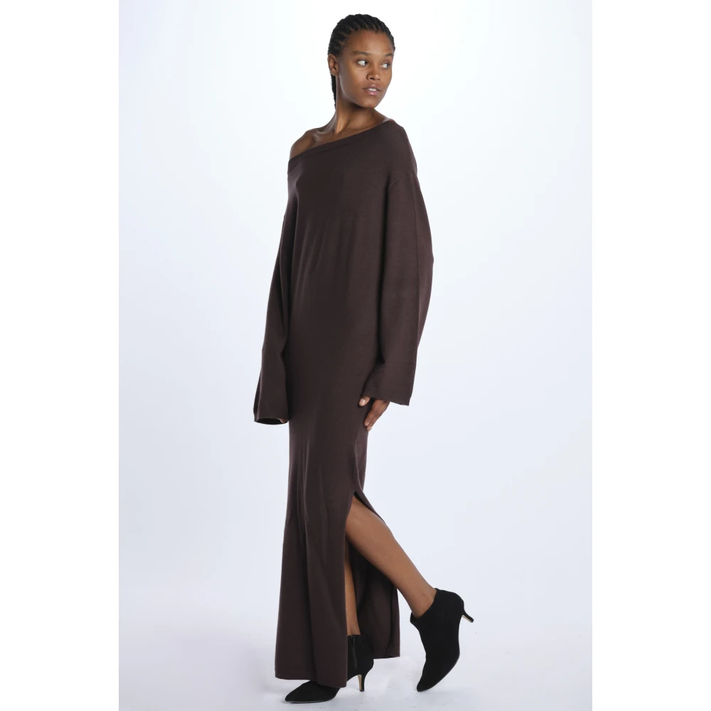 Birgitte Herskind Bruine Boothals Gebreide Jurk Brown Dames