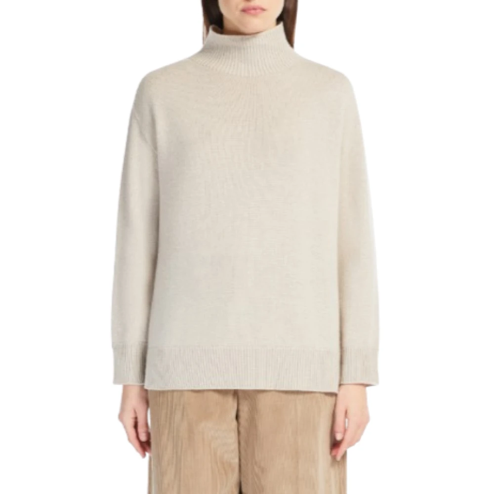 Max Mara Zand Kasjmier Coltrui Trui Beige Dames