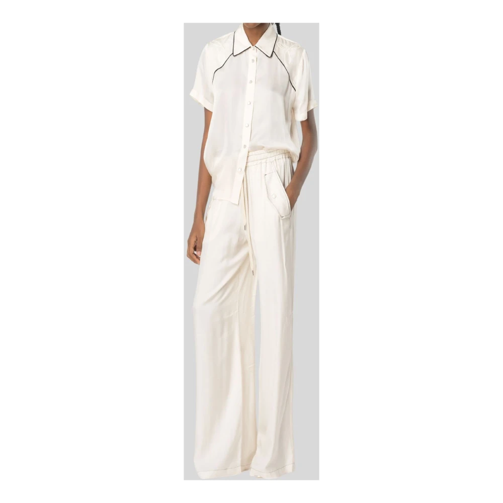 pinko Wide Trousers Beige Dames