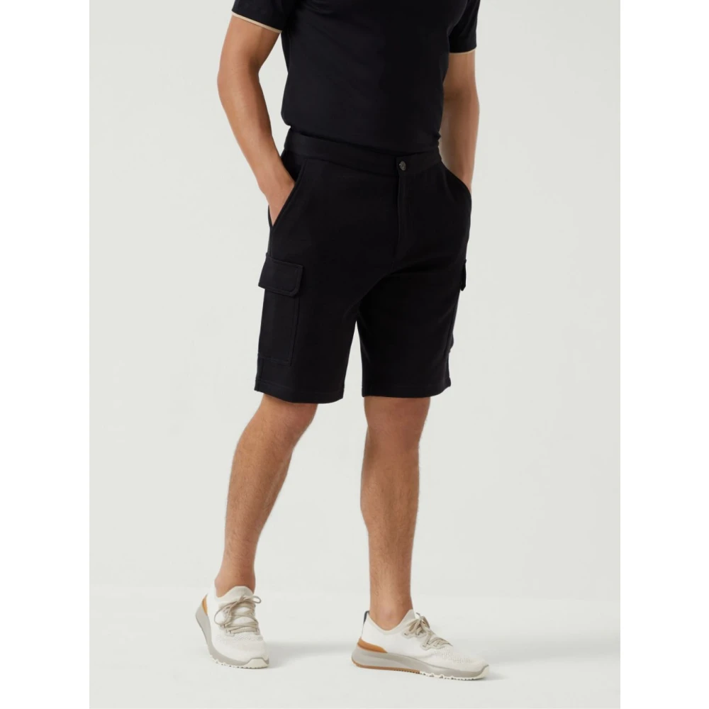 BRUNELLO CUCINELLI Zwarte Shorts voor Mannen Black Heren