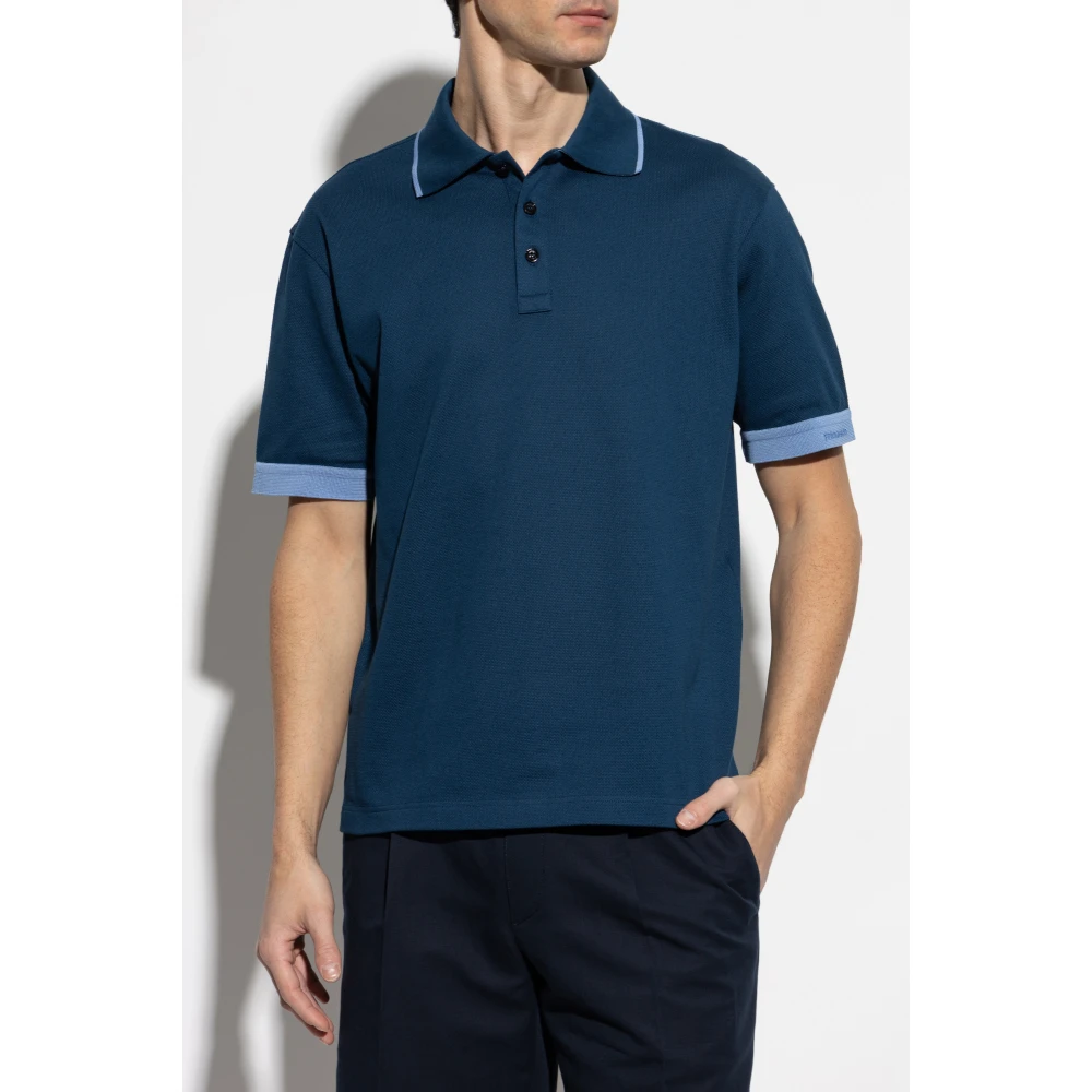 Salvatore Ferragamo Katoenen polo Blue Heren