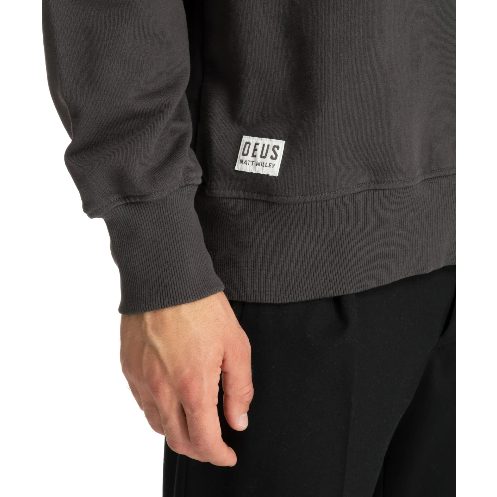Deus Ex Machina Gestreepte Logo Sweatshirt Gray Heren