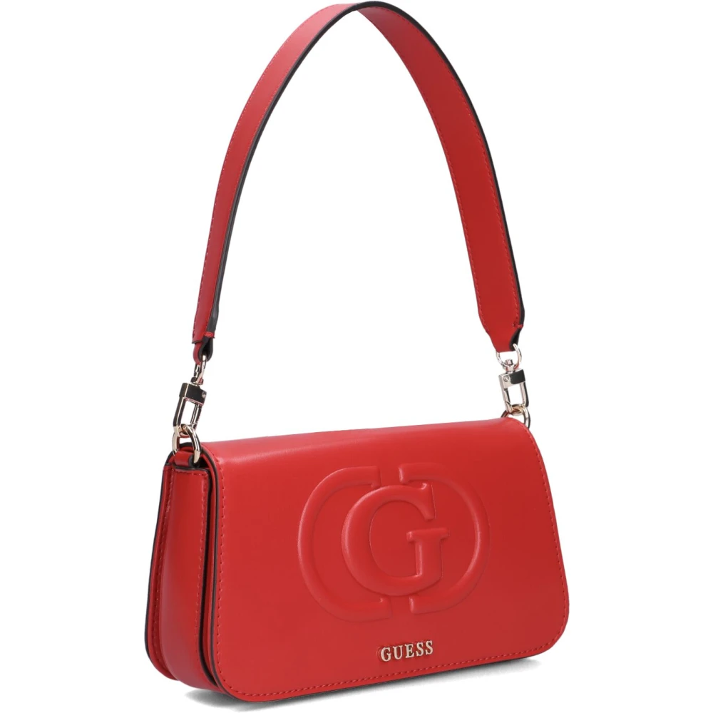 Guess Rode Leren Schoudertas Mietta Red Dames