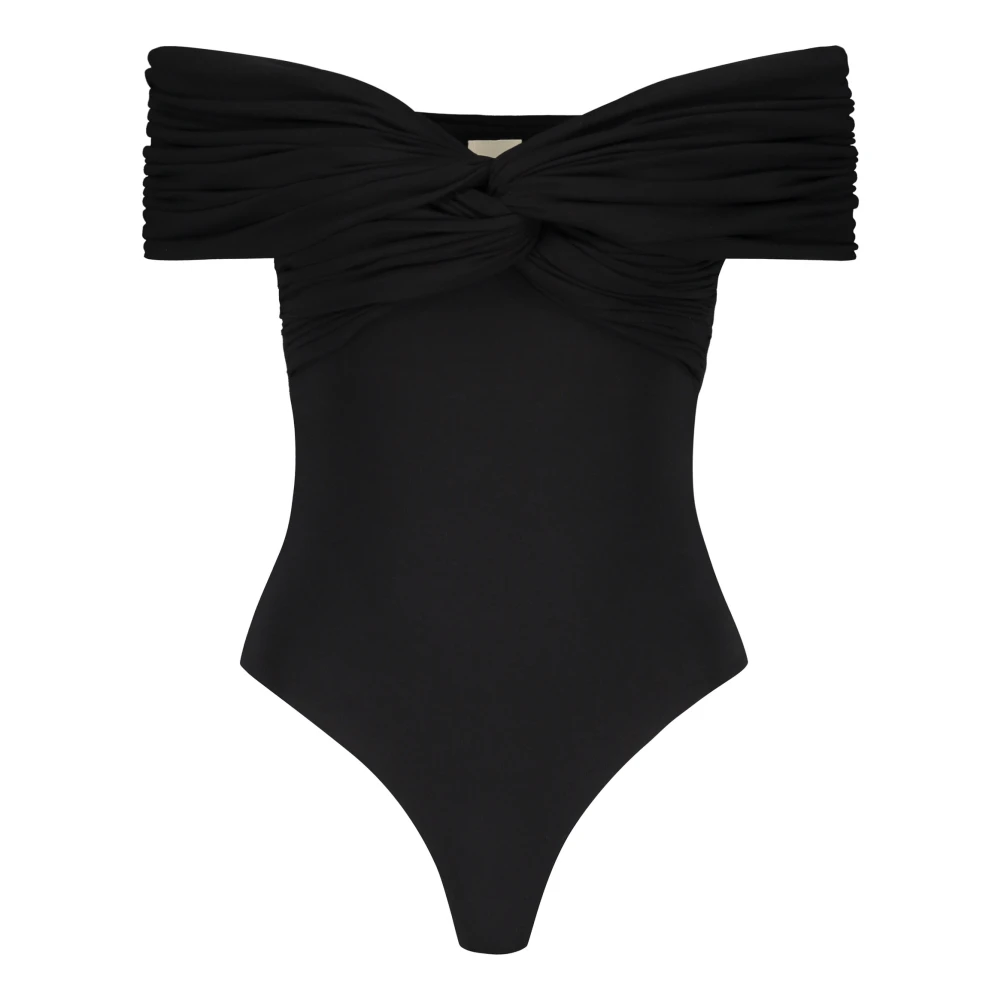 Khaite Off-shoulder gedrapeerd katoenen bodysuit Black Dames