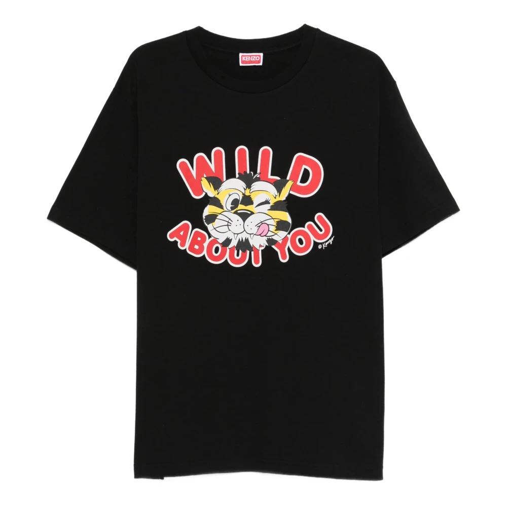 Kenzo Black T-Shirts, Male, Xl, Wild Tiger T-Shirt