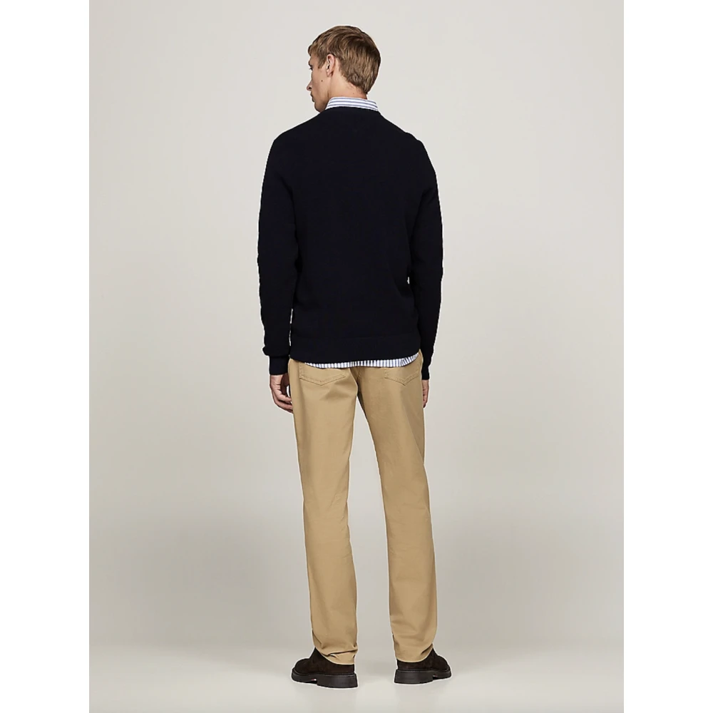 Tommy Hilfiger Essentiële Structuur Ronde Hals Trui Blue Heren
