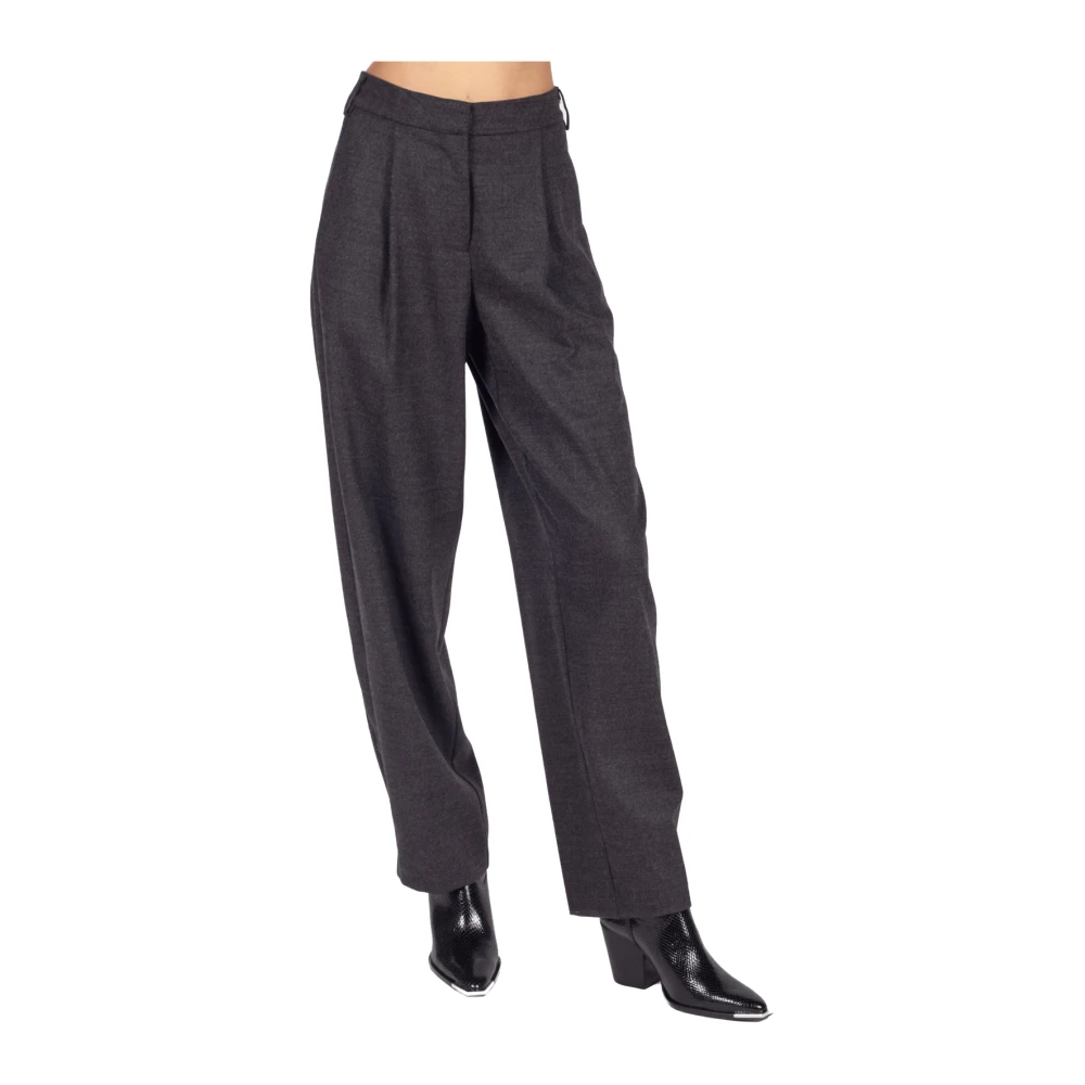 Semicouture Donkergrijze Melba Geplooide Broek Gray Dames